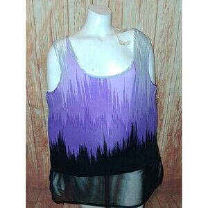 Attitudes By Renee Multicolor Geometric Sleeveless Blouse Sz XL